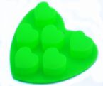 Silicone 6 Cups of Ice Tray with Heart Shape