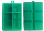 Silicone  Ice Cube Tray with 6 cups of Square